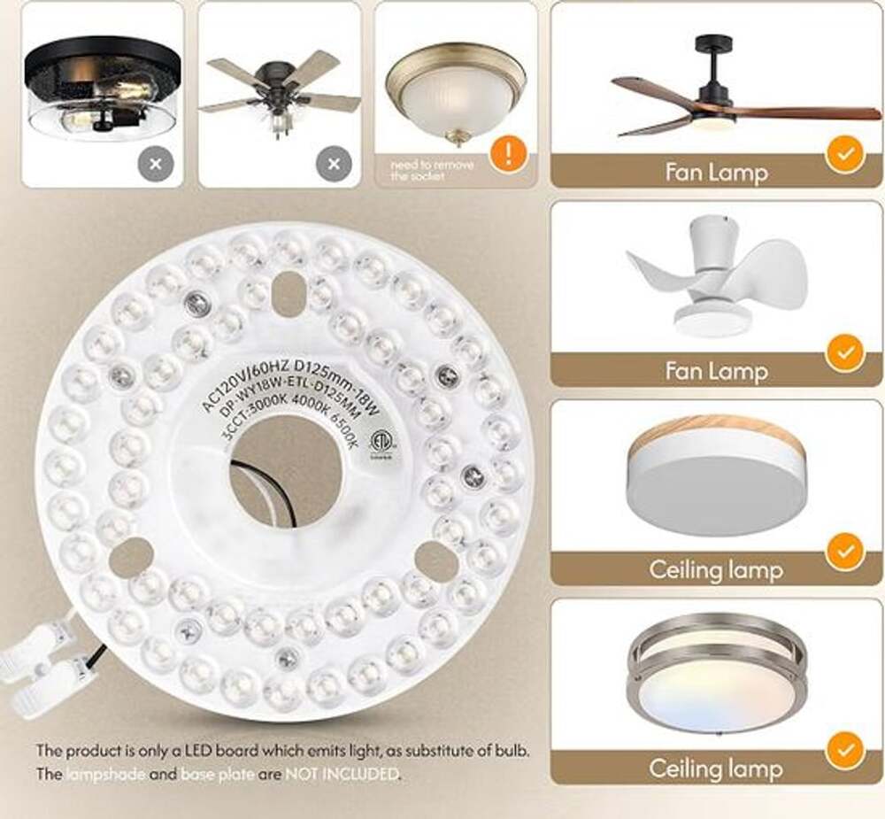 AUPRUN 4.92" Universal LED Light Kit Size 4.92 Inch New